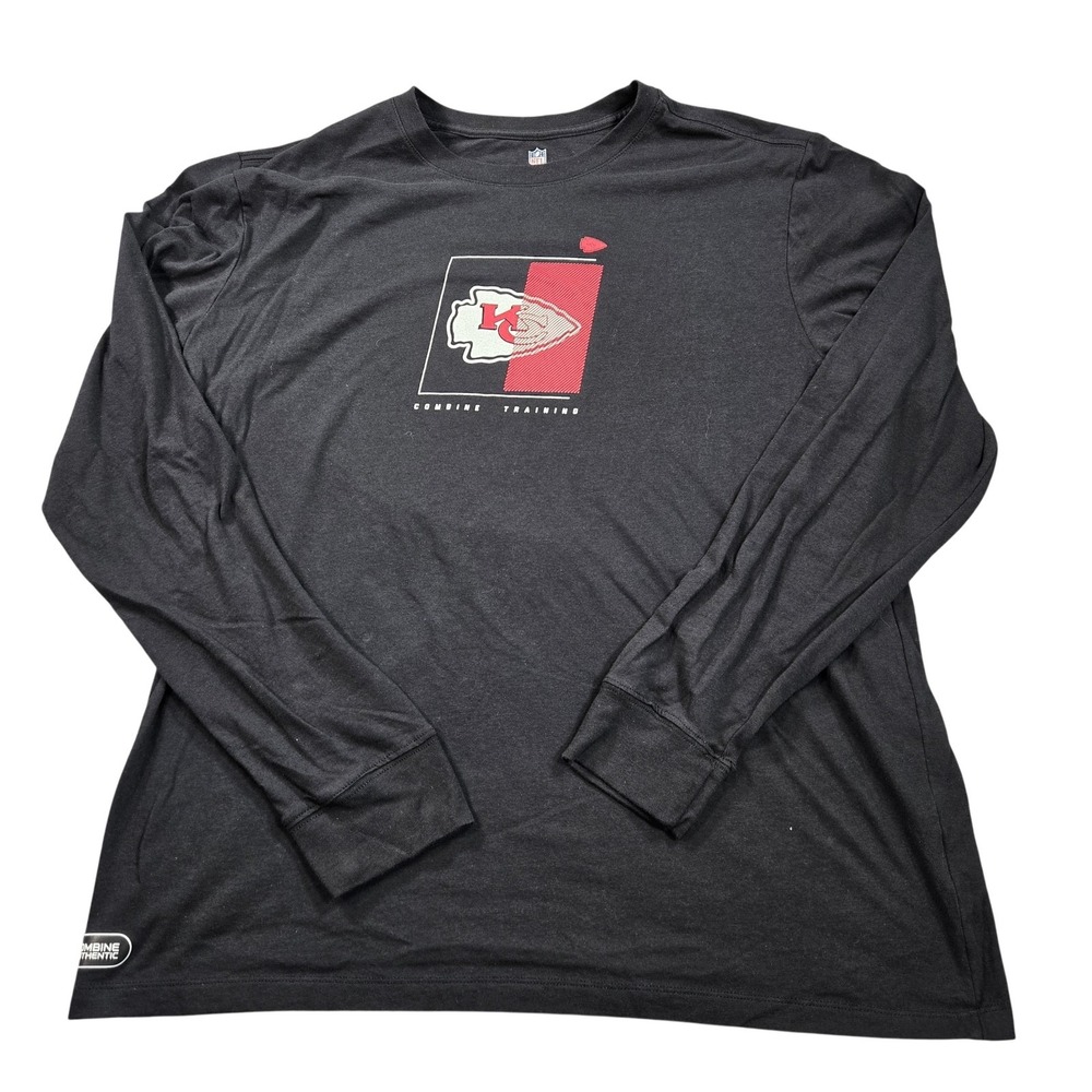 Kansas City Chiefs Shirt Mens XL Black NFL Football NFL Combine Long Sleeve Tee